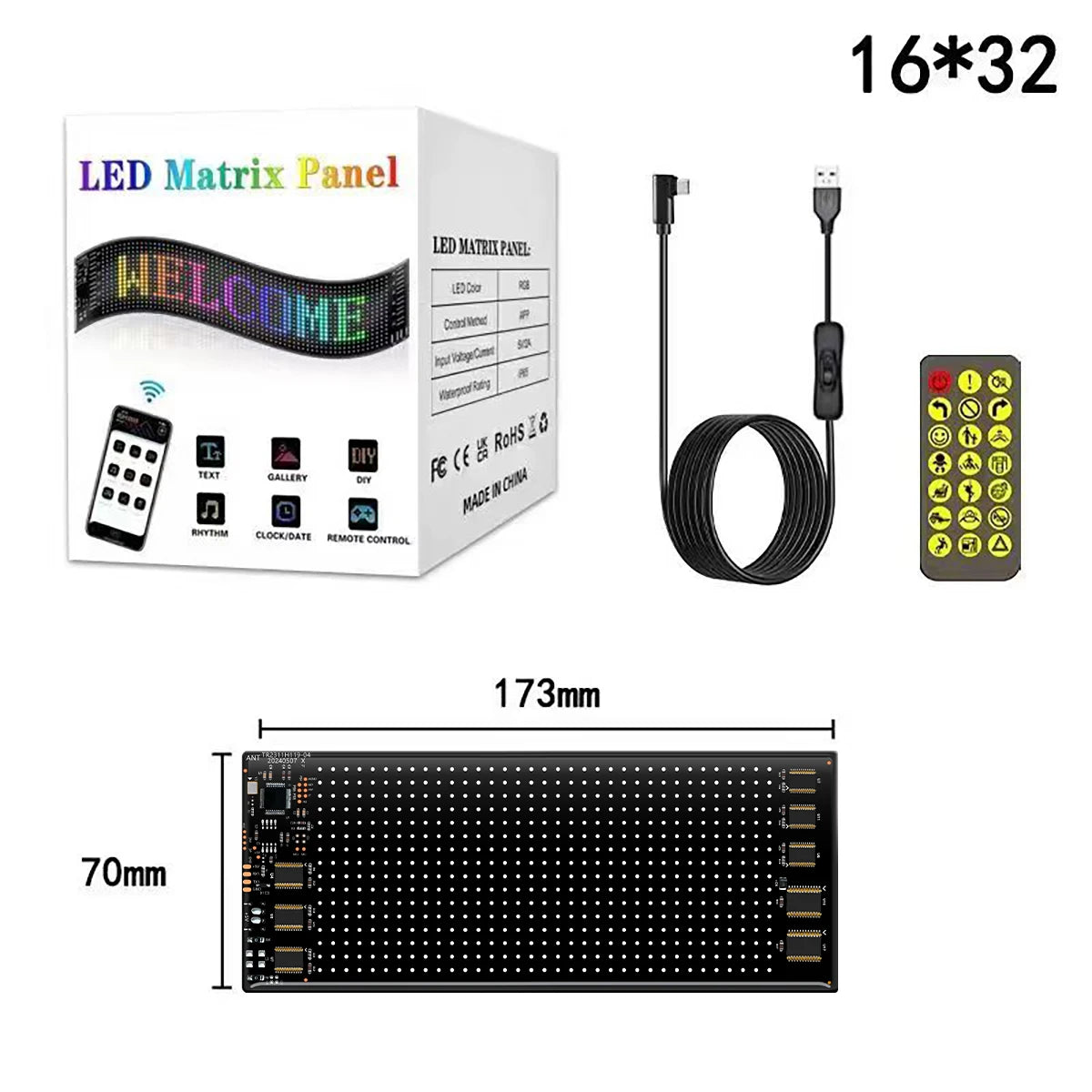 Car LED Sign Bluetooth APP LED Matrix Pixel Panel Night Light DIY Programmable Flexible LED Display for Car Store Hotel Bar