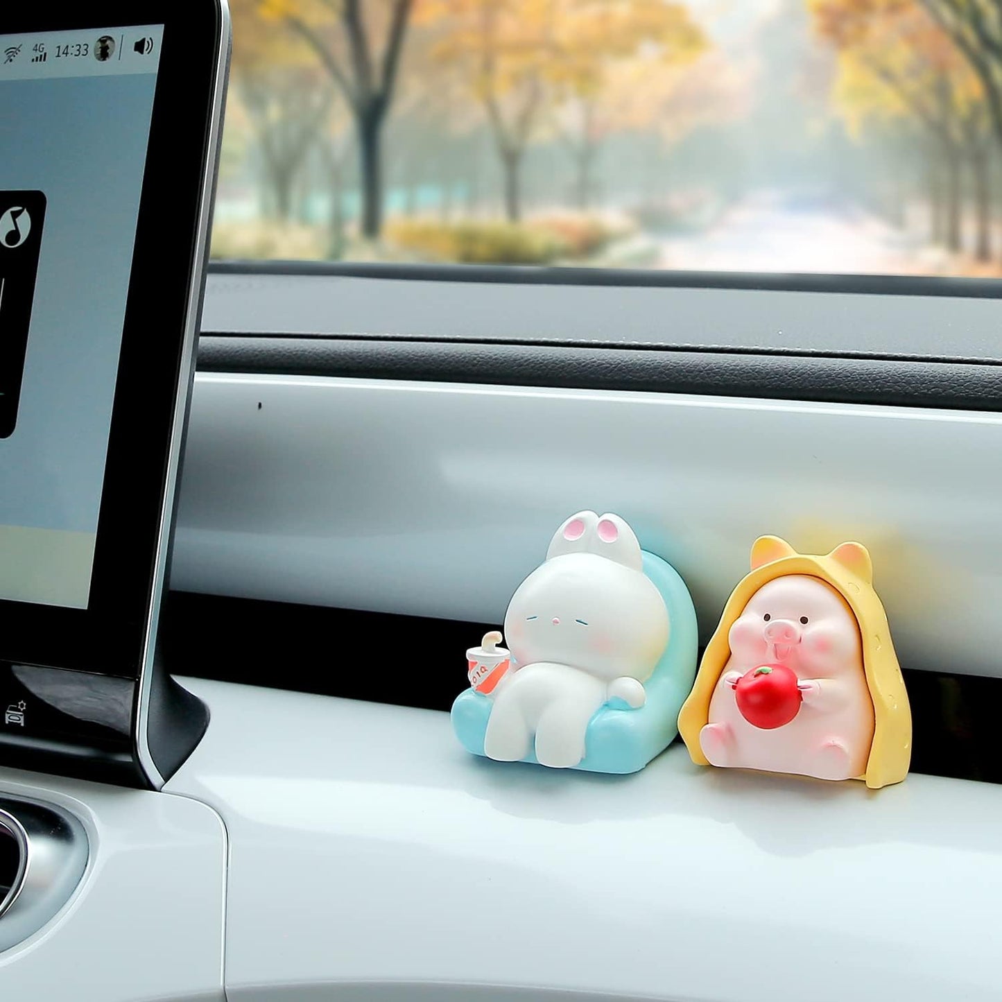 Car Dashboard Figurine Cute Rabbit Sleeping on Sofa Resin Bunny Knick-Knacks Desk Decor Room Decorative Bookshelf Easter Decorations