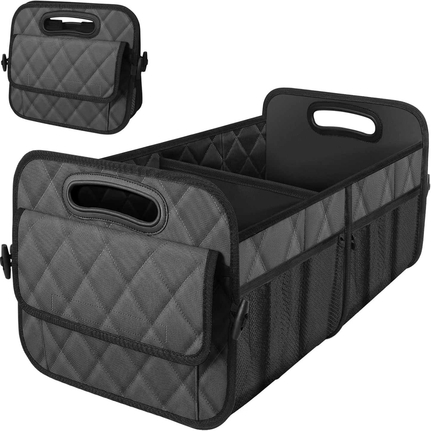 Car Trunk Organizer for SUV, Car Organizers and Storage with 6 Pocket, Car Accessories for Women/Men 50Lwaterproof Polyester Trunk Organizer, Black