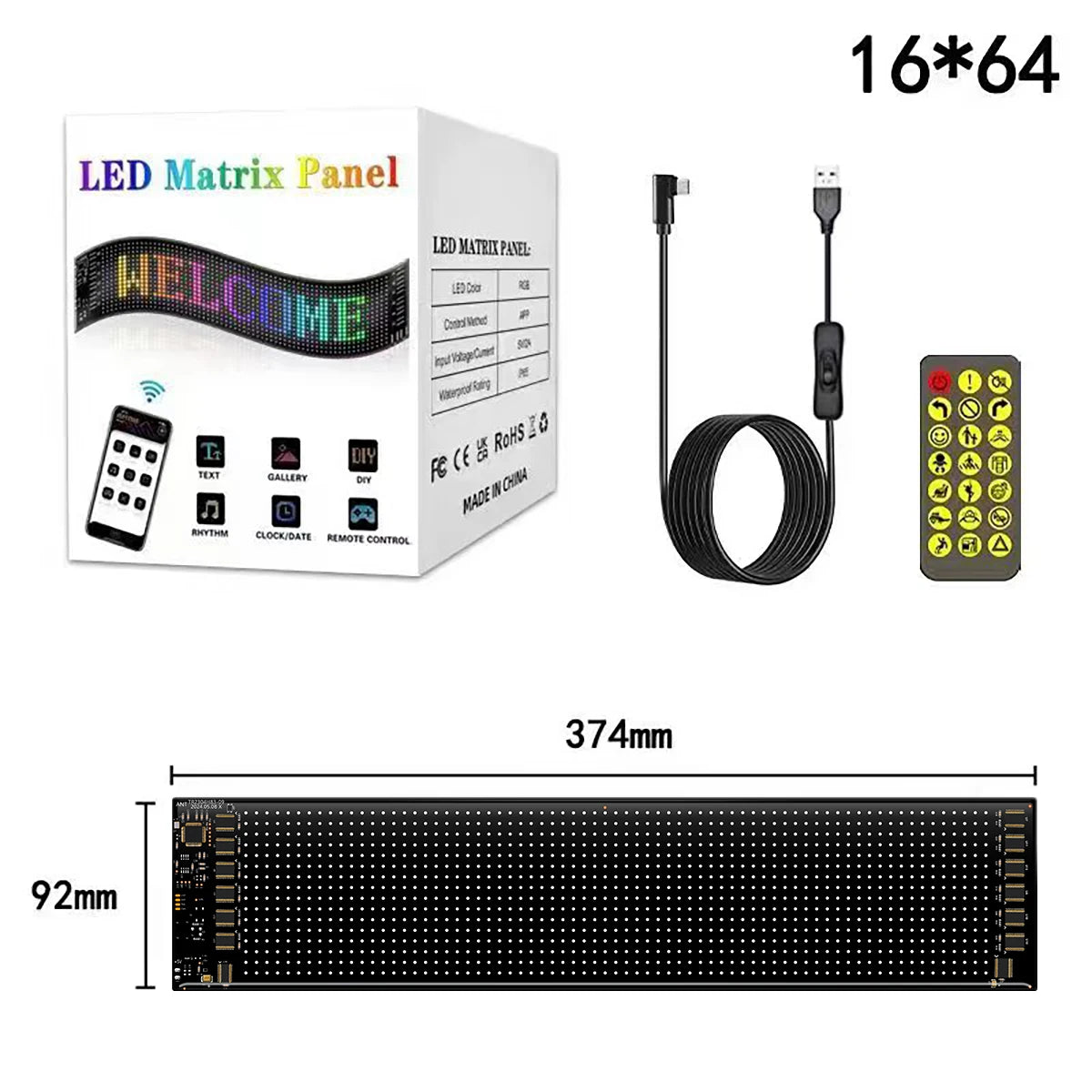 Car LED Sign Bluetooth APP LED Matrix Pixel Panel Night Light DIY Programmable Flexible LED Display for Car Store Hotel Bar