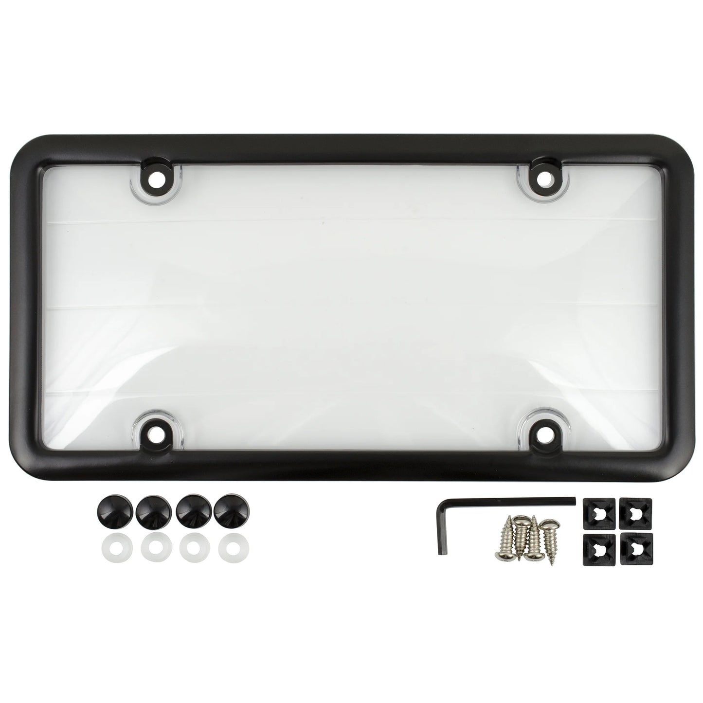 Black Anti-Theft License Plate Cover and Frame