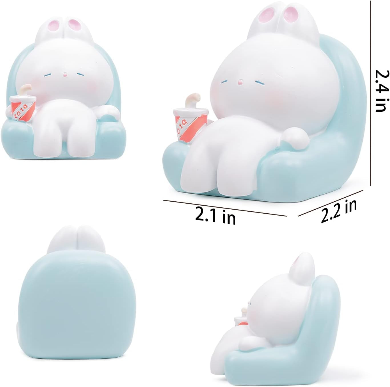 Car Dashboard Figurine Cute Rabbit Sleeping on Sofa Resin Bunny Knick-Knacks Desk Decor Room Decorative Bookshelf Easter Decorations