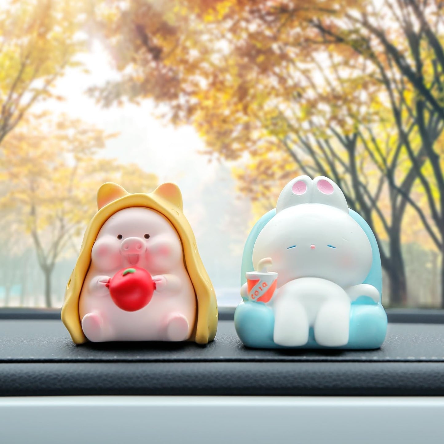 Car Dashboard Figurine Cute Rabbit Sleeping on Sofa Resin Bunny Knick-Knacks Desk Decor Room Decorative Bookshelf Easter Decorations