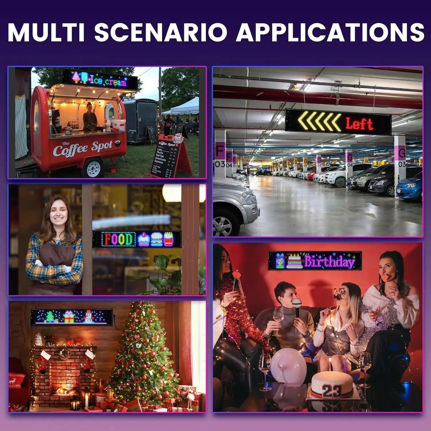 Car LED Sign Bluetooth APP LED Matrix Pixel Panel Night Light DIY Programmable Flexible LED Display for Car Store Hotel Bar