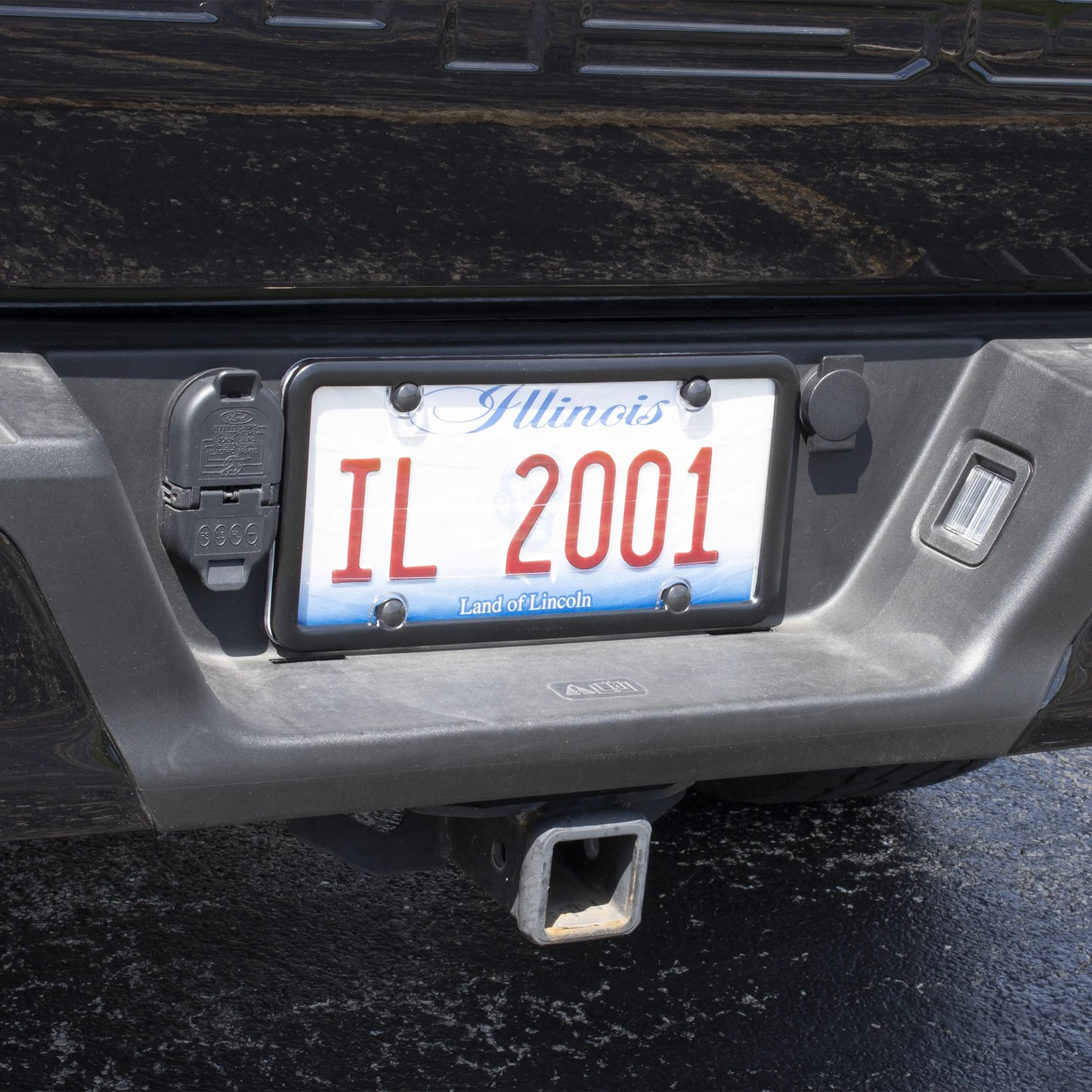 Black Anti-Theft License Plate Cover and Frame