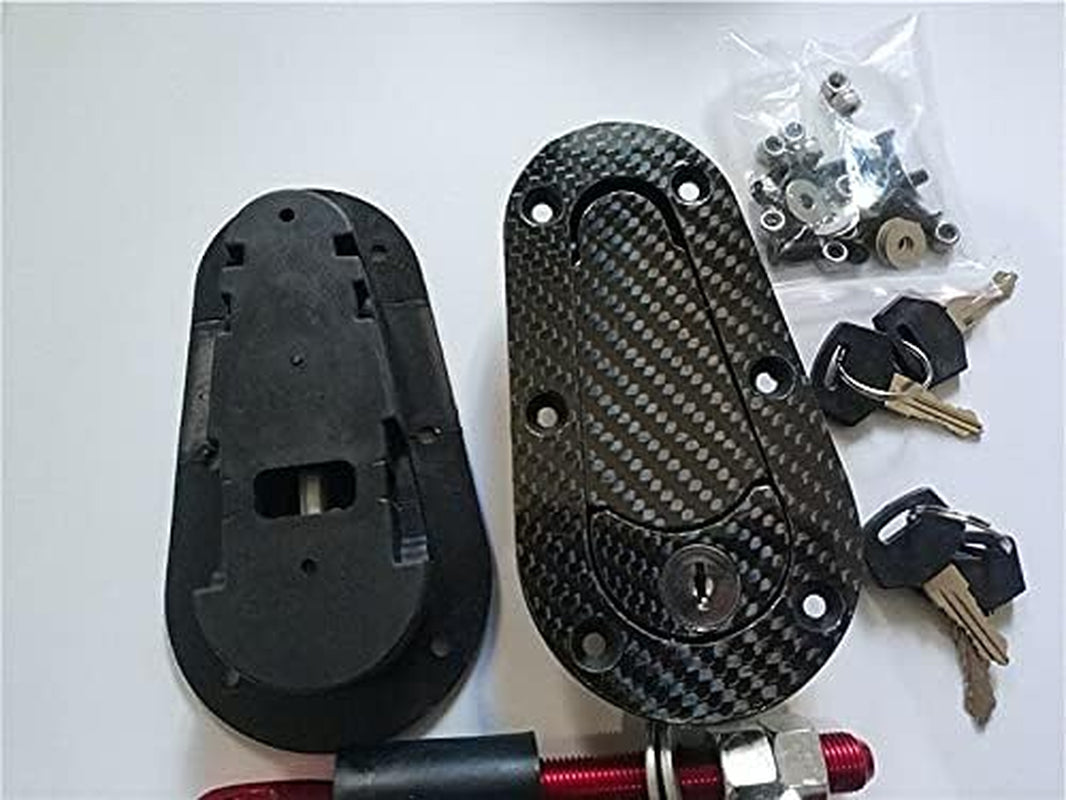 Universal JDM Carbon Fiber Hood Pin plus Flush Mount Latch Kit Lock with Keys