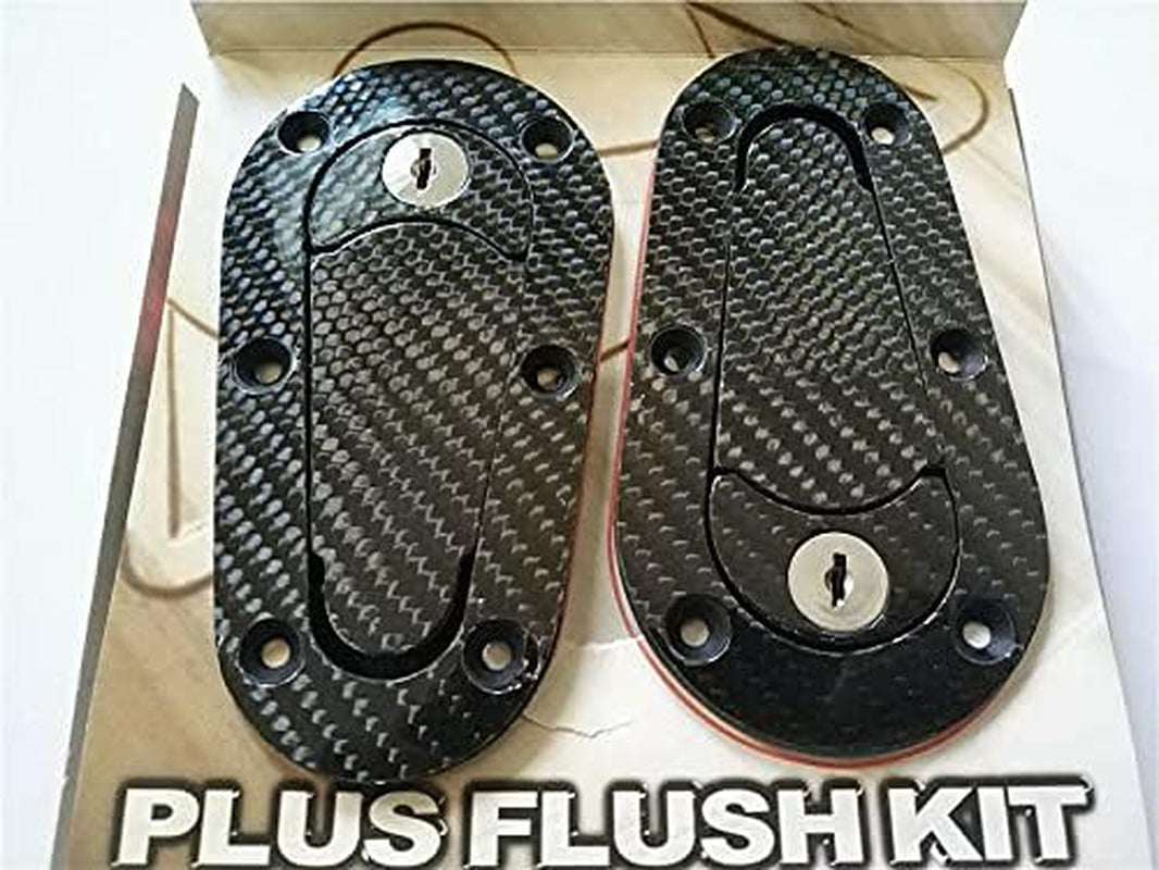 Universal JDM Carbon Fiber Hood Pin plus Flush Mount Latch Kit Lock with Keys