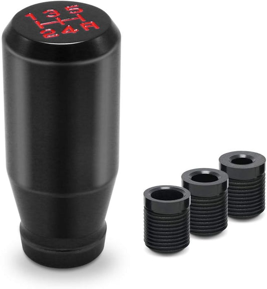 （Black） Type-R Style 5 Speed Manual Universal Gear Shift Knobs Adapters Included Fit Compatible with Mazda Tacoma Sti Nismo 2004 Honda Accord Subaru