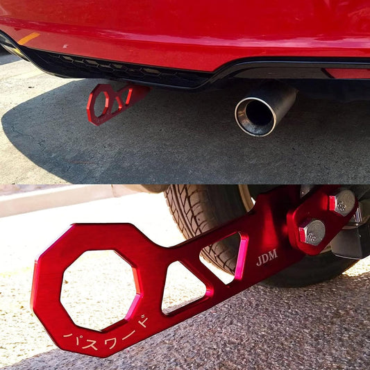 Rear Tow Towing Hook for Universal Car Auto Trailer Ring Aluminum Racing Trailer Hook Red